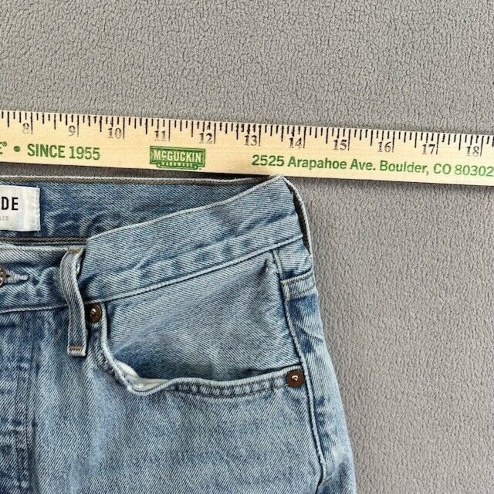 Agolde Jeans Womens 27 Blue Riley High Rise Straight Crop Frayed Hem Streetwear - Picture 9 of 13